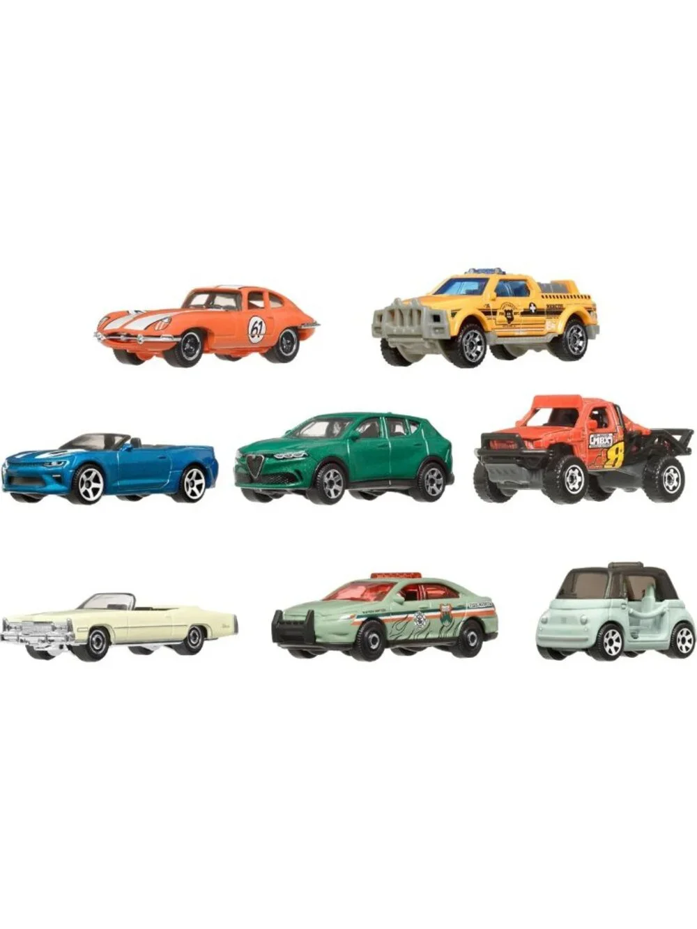 8-Pack Die-Cast Vehicles Set | 1 Exclusive 1:64 Scale Cars | No Batteries, Ages